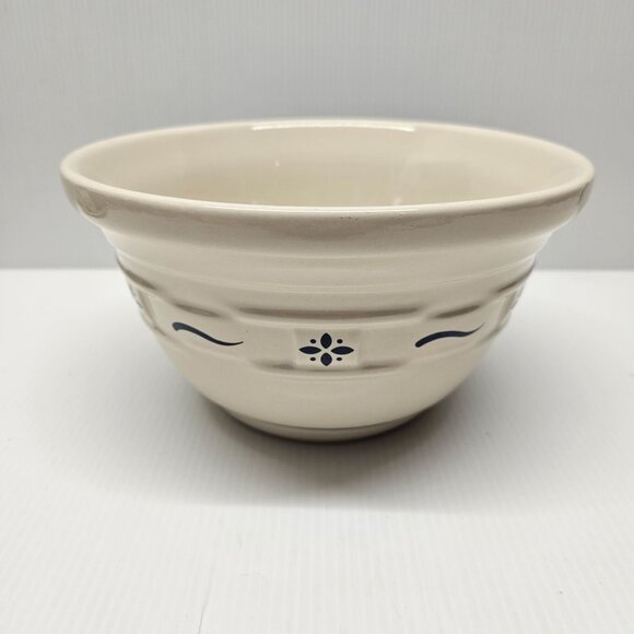 Longaberger Pottery Woven Traditions Classic Blue 8 Inch Mixing Bowl Squared Rim - Picture 1 of 4